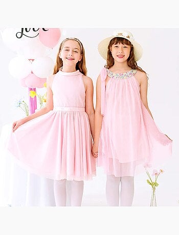 Robe Demoiselle d'Honneur Poudré avec Noeud Dos HEPBURN - La Faute à Voltaire