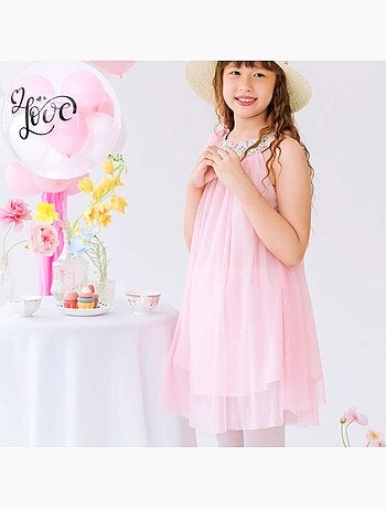 Robe Demoiselle d'Honneur Poudré Col Fleuri ALIZEE - La Faute à Voltaire