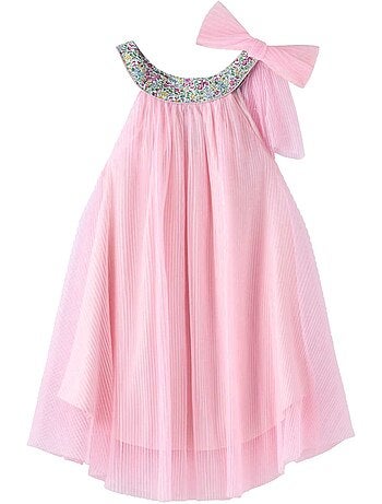 Robe Demoiselle d'Honneur Poudré Col Fleuri ALIZEE - La Faute à Voltaire