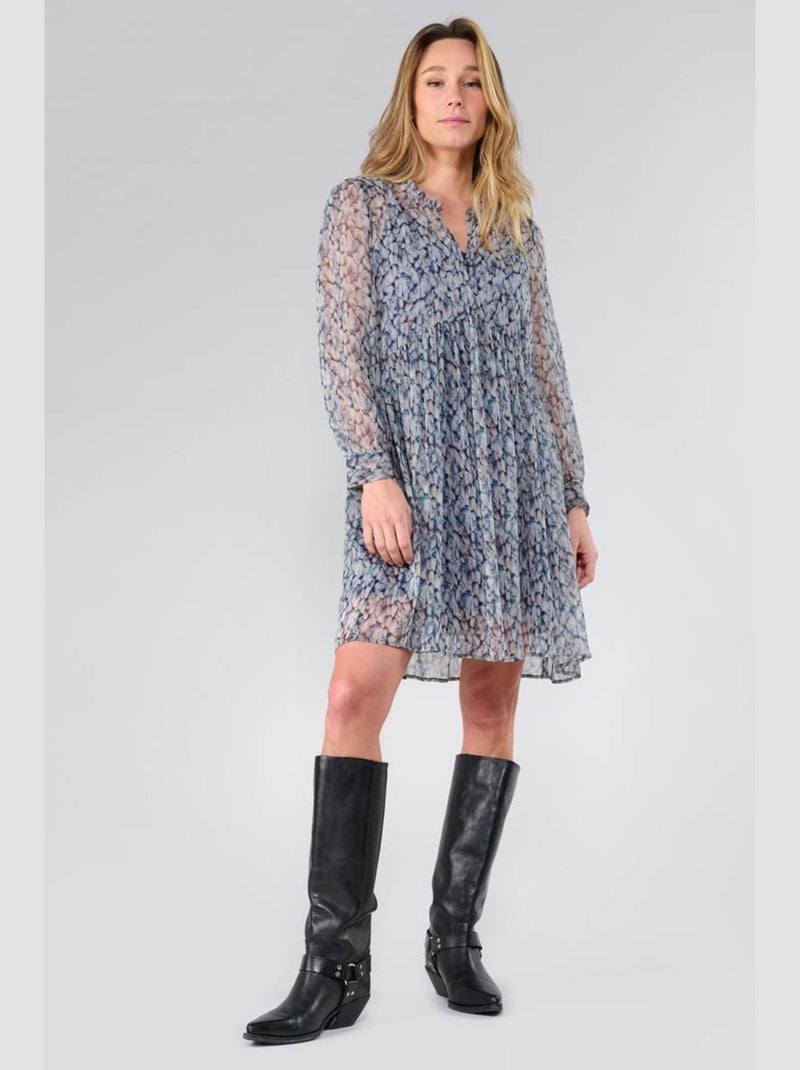 Robe DENALI droite 'Le Temps Des Cerises' Bleu - Kiabi