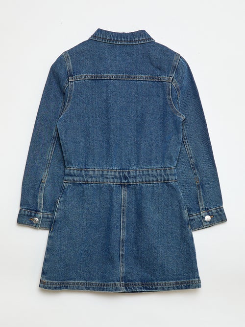Robe denim avec col chemise - Kiabi