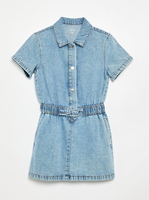 Robe denim coupe chemise - Kiabi