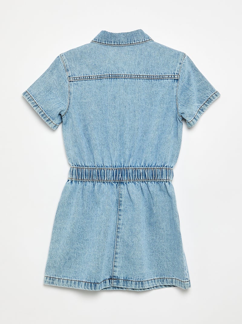 Robe denim coupe chemise Bleu - Kiabi