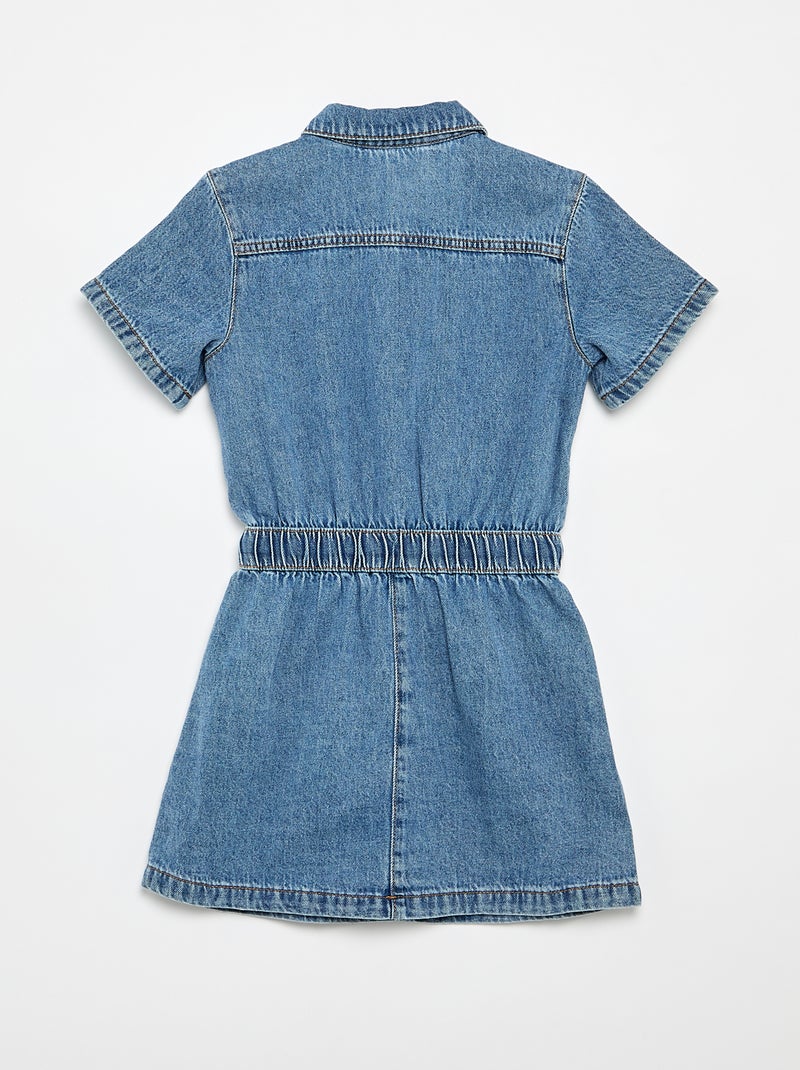 Robe denim coupe chemise Bleu - Kiabi