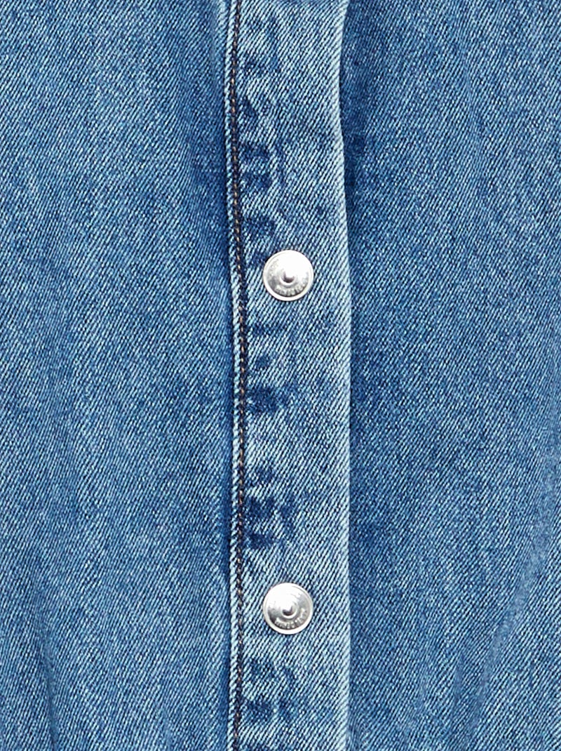 Robe denim coupe chemise Bleu - Kiabi