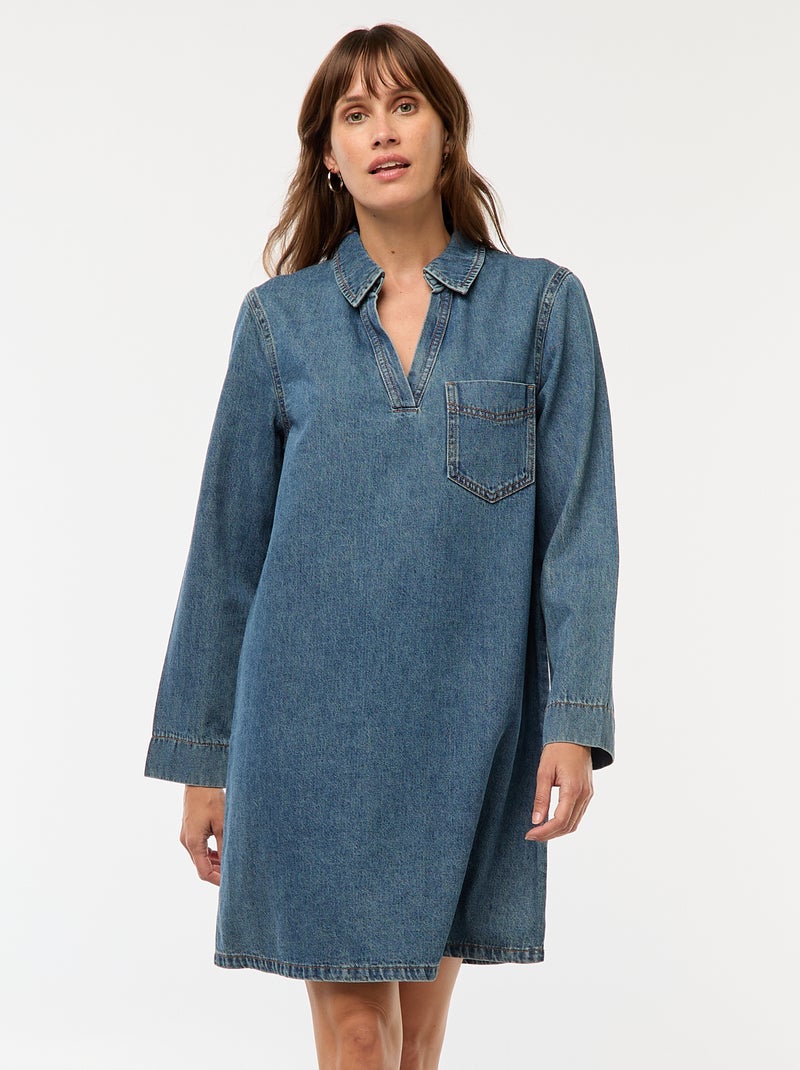 Robe denim coupe droite Denim - Kiabi