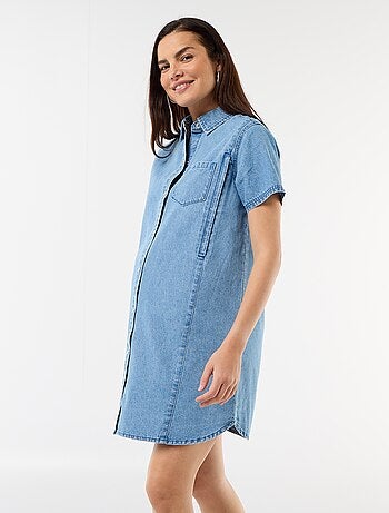 Robe denim d'allaitement coupe chasuble