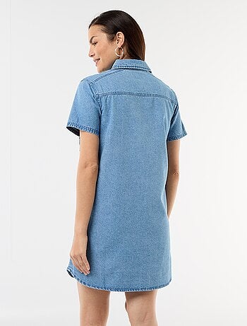 Robe denim d'allaitement coupe chasuble