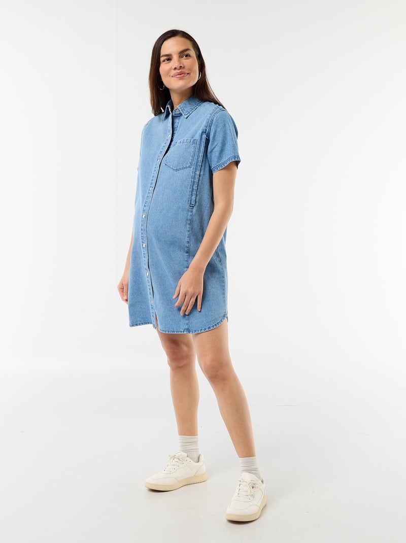 Robe denim d'allaitement coupe chasuble Bleu - Kiabi