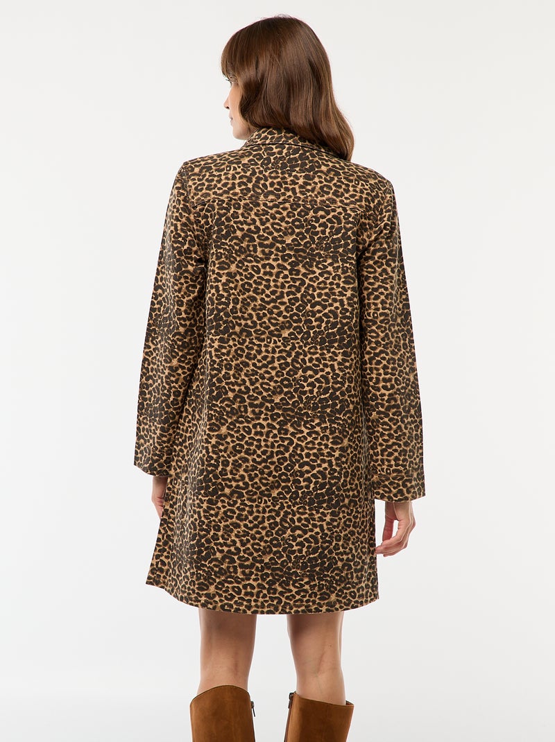Robe denim léopard Léopard - Kiabi