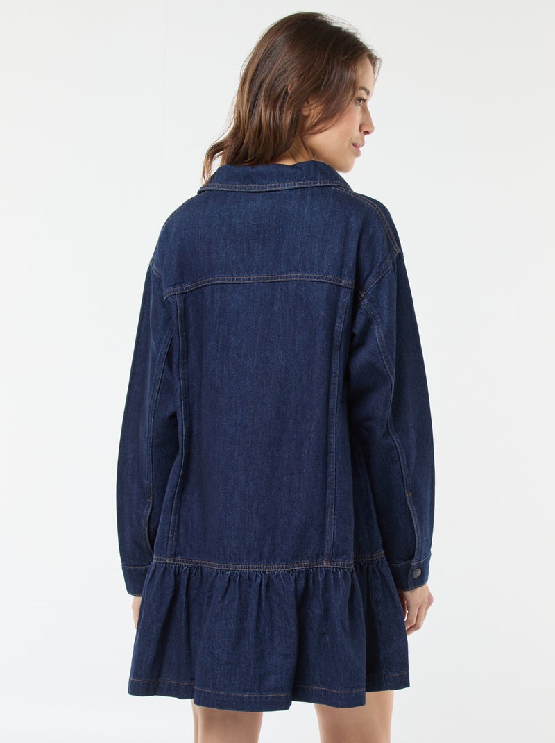 Robe denim manches longues Bleu - Kiabi