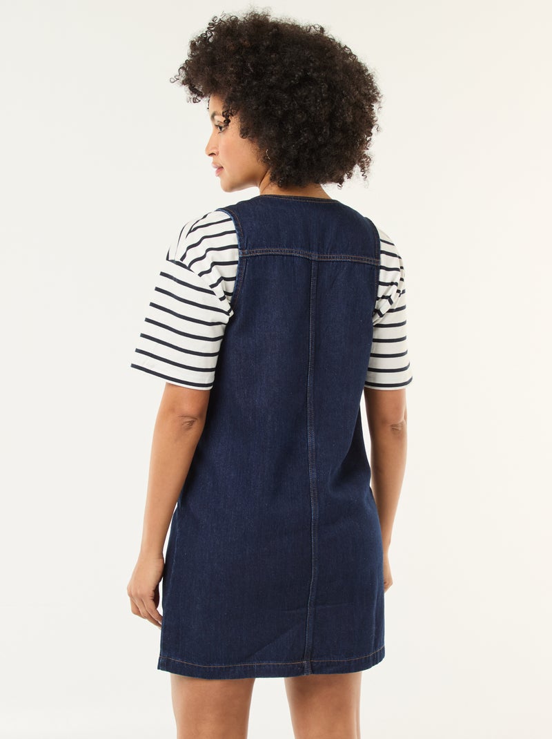 Robe denim sans manches en coton Bleu - Kiabi