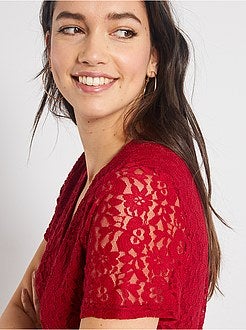 Robe dentelle découpe - Kiabi