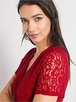 Robe dentelle découpe - Kiabi
