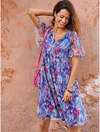 Robe dentelle manches volantées - DAXON