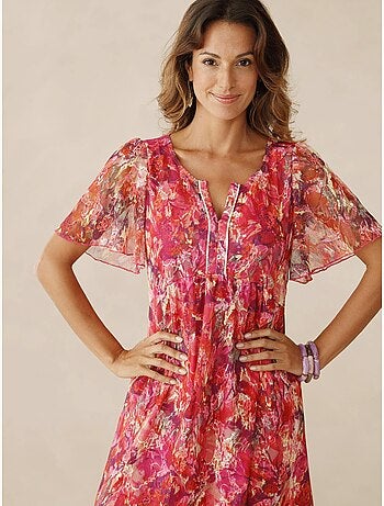 Robe dentelle manches volantées - DAXON
