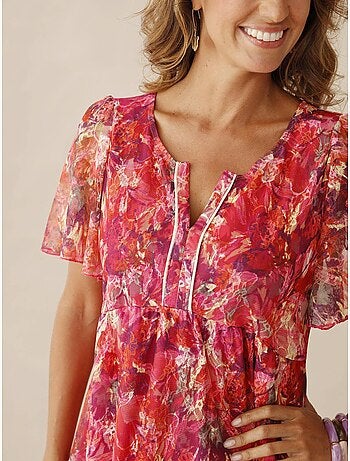 Robe dentelle manches volantées - DAXON