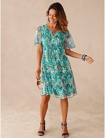 Robe dentelle manches volantées - DAXON