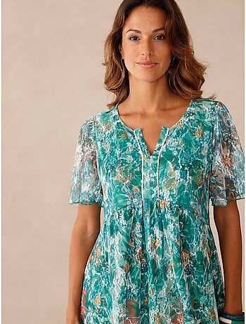 Robe dentelle manches volantées - DAXON