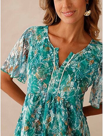 Robe dentelle manches volantées - DAXON