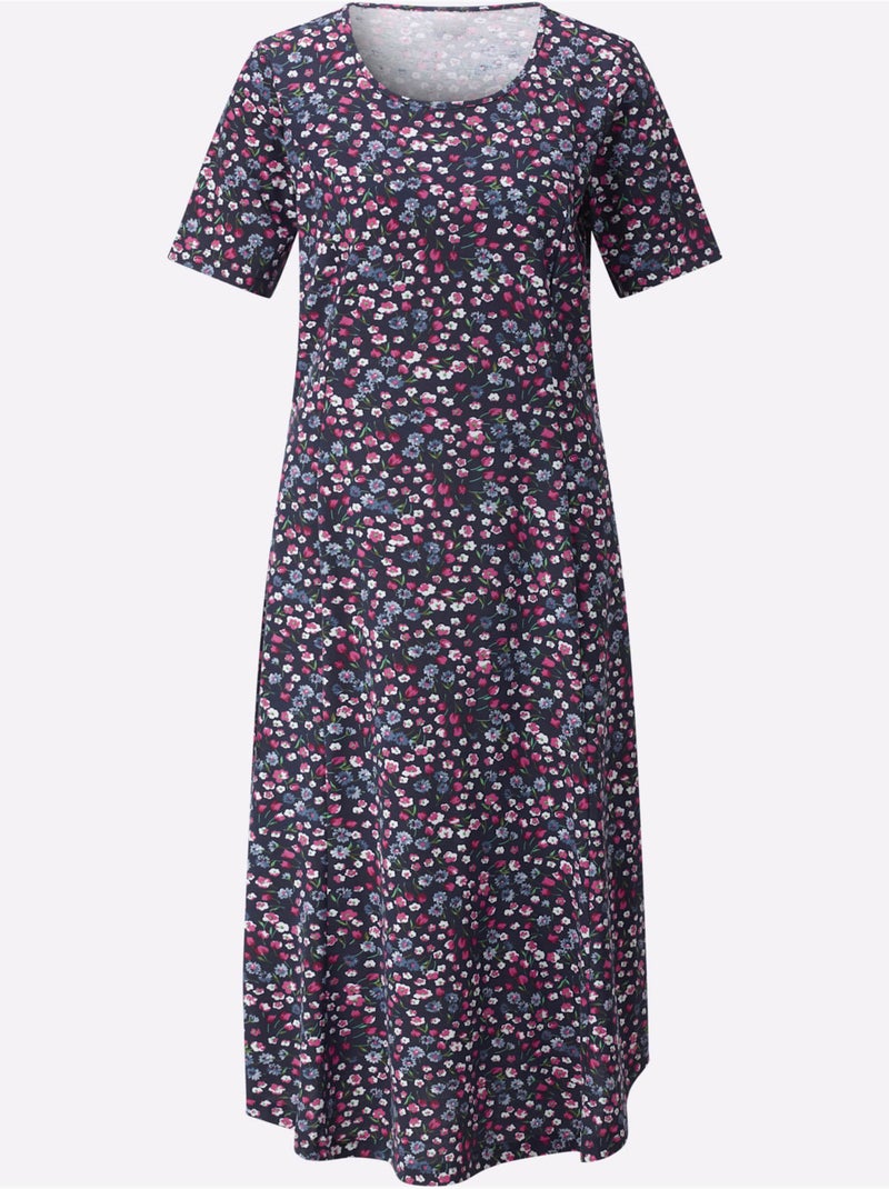 Robe D'été 100% Coton - Taille Standard - Witt Bleu Rose - Kiabi