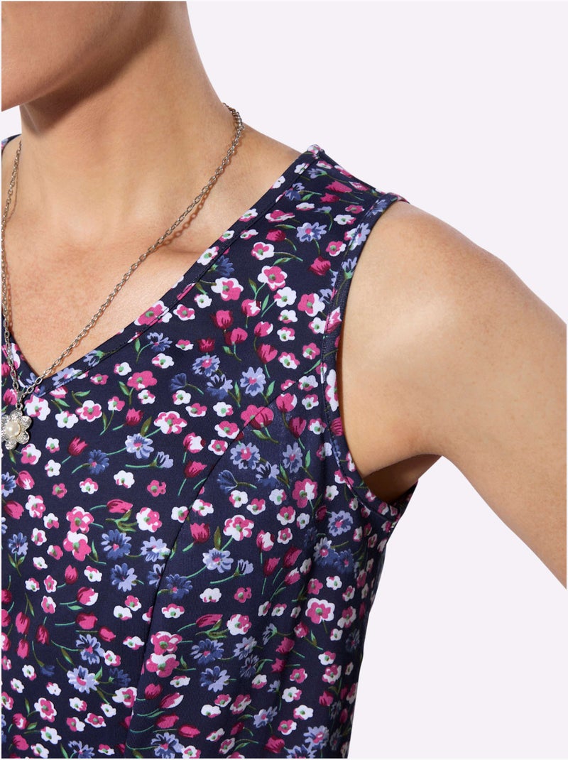 Robe D'été 100% Coton - Taille Standard - Witt Bleu Rose - Kiabi