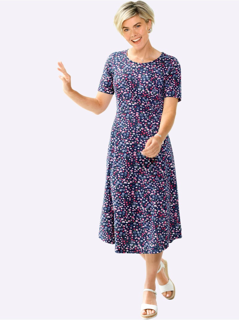 Robe D'été 100% Coton - Taille Standard - Witt Marine/Multicolore - Kiabi