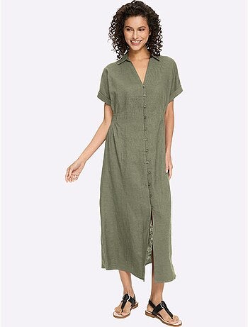 Robe D'été 55% Lin - Taille Standard - Helline