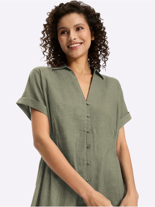 Robe D'été 55% Lin - Taille Standard - Helline - Kiabi Robe D'été 55% Lin - Taille Standard - Helline - Kiabi