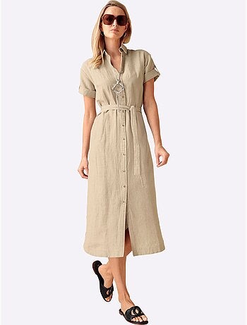 Robe d'été 55% lin - taille standard - helline