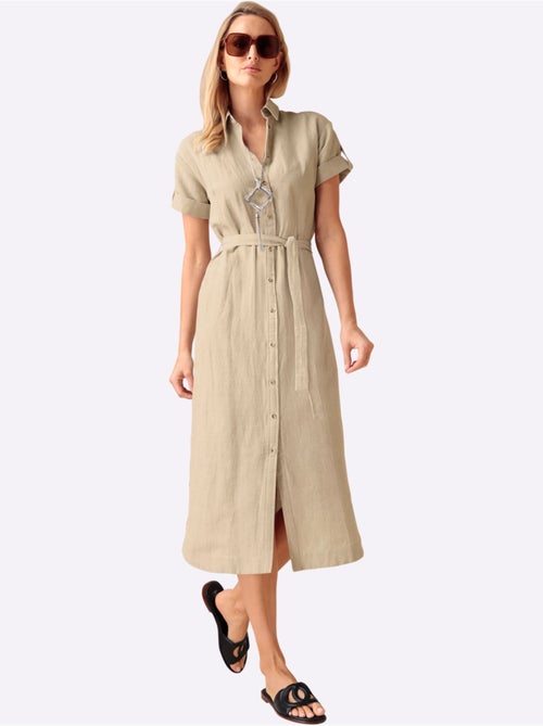 Robe D'été 55% Lin - Taille Standard - Helline - Kiabi Robe D'été 55% Lin - Taille Standard - Helline - Kiabi