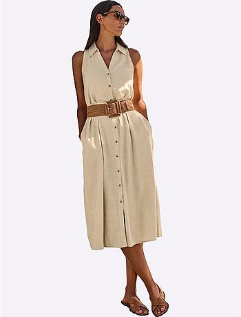 Robe D'été 55% Lin - Taille Standard - helline