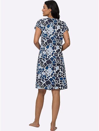 Robe d'été à imprimé animal avec encolure v et mancherons - taille standard - moda vilona
