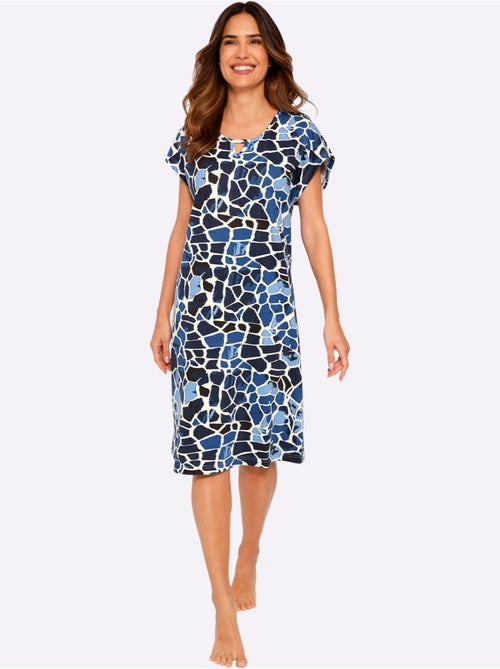 Robe d'été à imprimé animal avec encolure V et mancherons - Taille standard - Moda Vilona - Kiabi Robe d'été à imprimé animal avec encolure V et mancherons - Taille standard - Moda Vilona - Kiabi