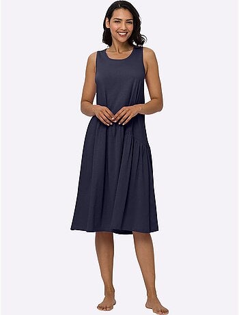Robe d'été en jersey avec coupe évasée et fronces fantaisie - Taille standard - Moda Vilona