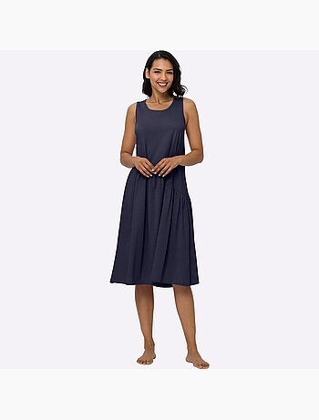 Robe d'été en jersey avec coupe évasée et fronces fantaisie - Taille standard - Moda Vilona