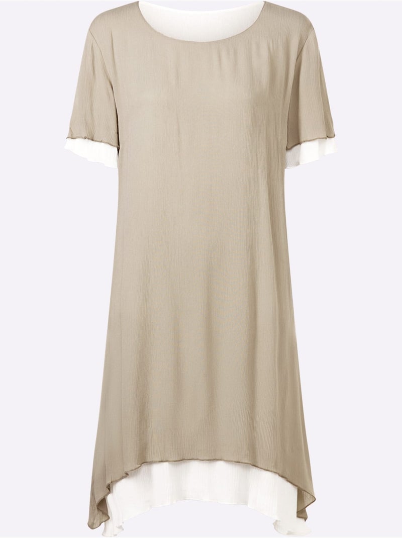 Robe D'été Aspect Plissé - Taille Standard - Helline Ivoire - Kiabi