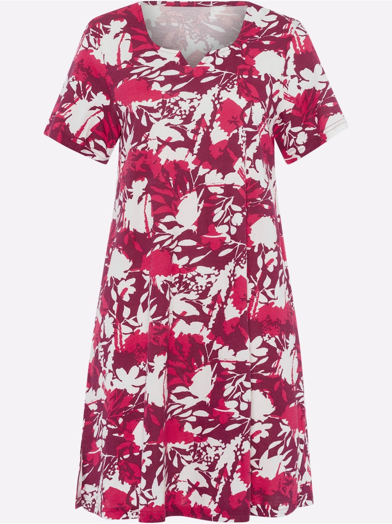 Robe D'été Coupe En A Affinante - Taille Standard - Moda Vilona Écru/Violet - Kiabi