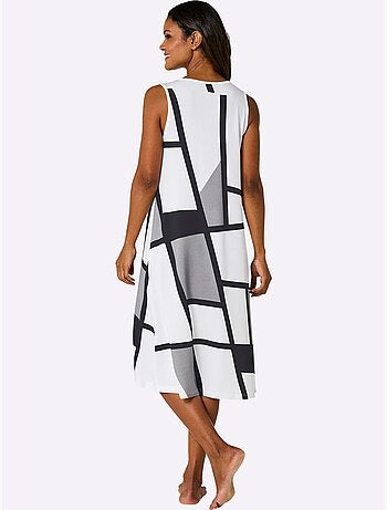 Robe d'été avec col en v et imprimé graphique - taille standard - witt