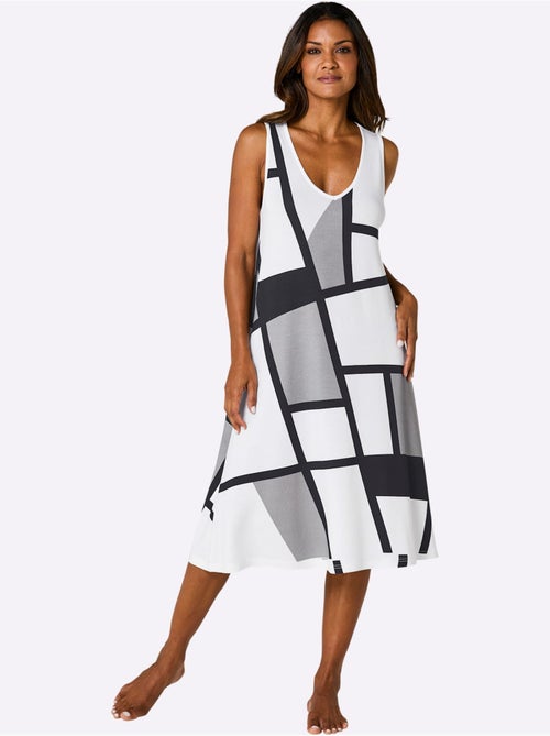 Robe d'été en jersey fin à encolure en V avec motif graphique - Taille standard - Witt - Kiabi Robe d'été en jersey fin à encolure en V avec motif graphique - Taille standard - Witt - Kiabi