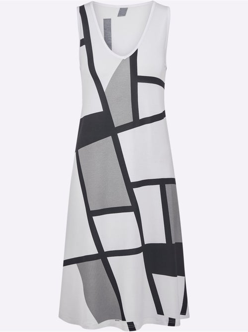 Robe d'été en jersey fin à encolure en V avec motif graphique - Taille standard - Witt - Kiabi Robe d'été en jersey fin à encolure en V avec motif graphique - Taille standard - Witt - Kiabi