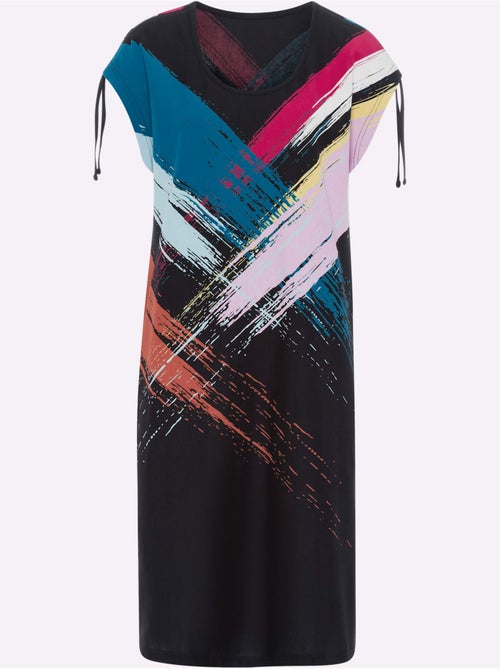 Robe d'été en jersey fin avec col rond et manches froncées - Taille standard - Moda Vilona - Kiabi