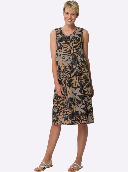 Robe d'été en jersey fin avec encolure en V et motifs floraux - - Moda Vilona - Kiabi Robe d'été en jersey fin avec encolure en V et motifs floraux - - Moda Vilona - Kiabi
