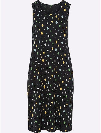 Robe d'été en jersey fin avec encolure ronde et fente latérale - taille standard - moda vilona