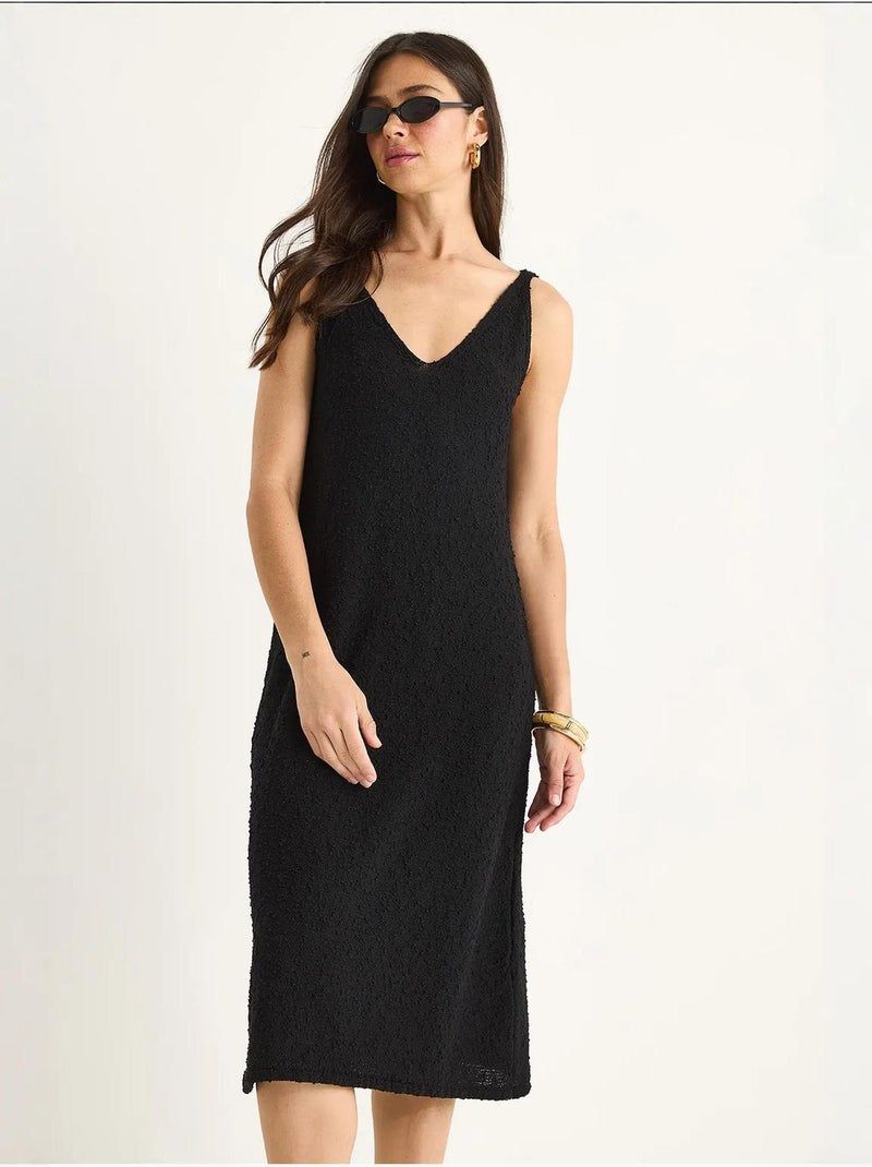 Robe d'été en maille à bretelles et rayures dans le dos de bianco lucci Noir - Kiabi