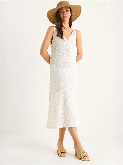 Robe d'été en maille à bretelles et rayures dans le dos lucci - Kiabi Robe d'été en maille à bretelles et rayures dans le dos lucci - Kiabi