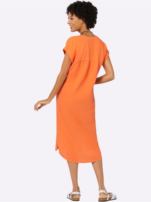Robe d'été en mousseline avec encolure V et mancherons décontractés - Taille standard - Witt - Kiabi Robe d'été en mousseline avec encolure V et mancherons décontractés - Taille standard - Witt - Kiabi