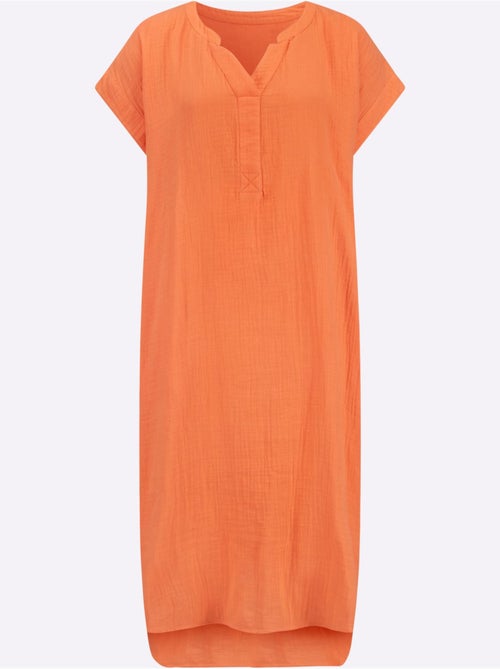 Robe d'été en mousseline avec encolure V et mancherons décontractés - Taille standard - Witt - Kiabi Robe d'été en mousseline avec encolure V et mancherons décontractés - Taille standard - Witt - Kiabi