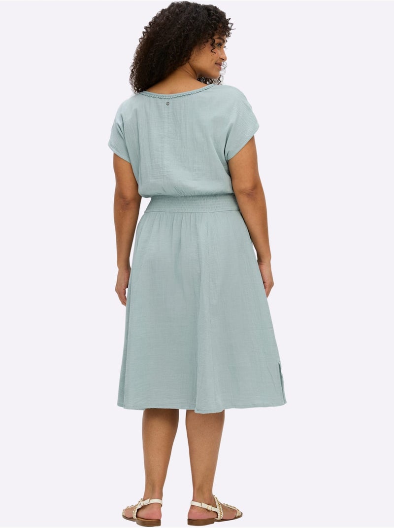 Robe D'été Encolure En V Affinante - Taille Standard - Sheego Menthe - Kiabi