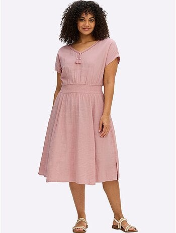Robe D'été Encolure En V Affinante - Taille Standard - Sheego